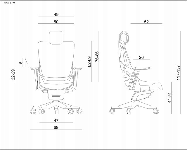 Fotel biurowy obrotowy WAU 2 czarny/magenta tkanina