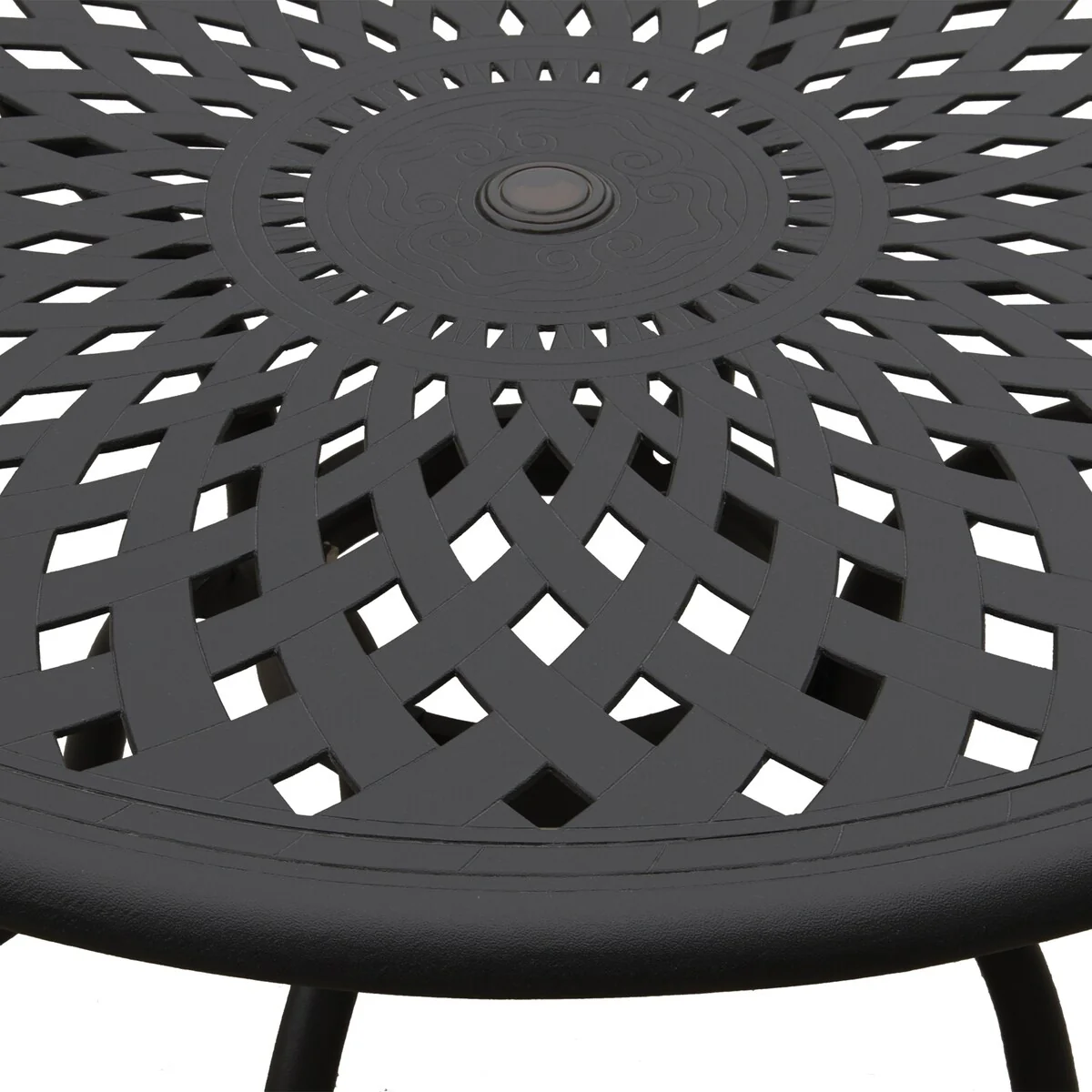 Modern Outdoor Mesh Aluminum 48-in Round Patio Dining Table - N/A
