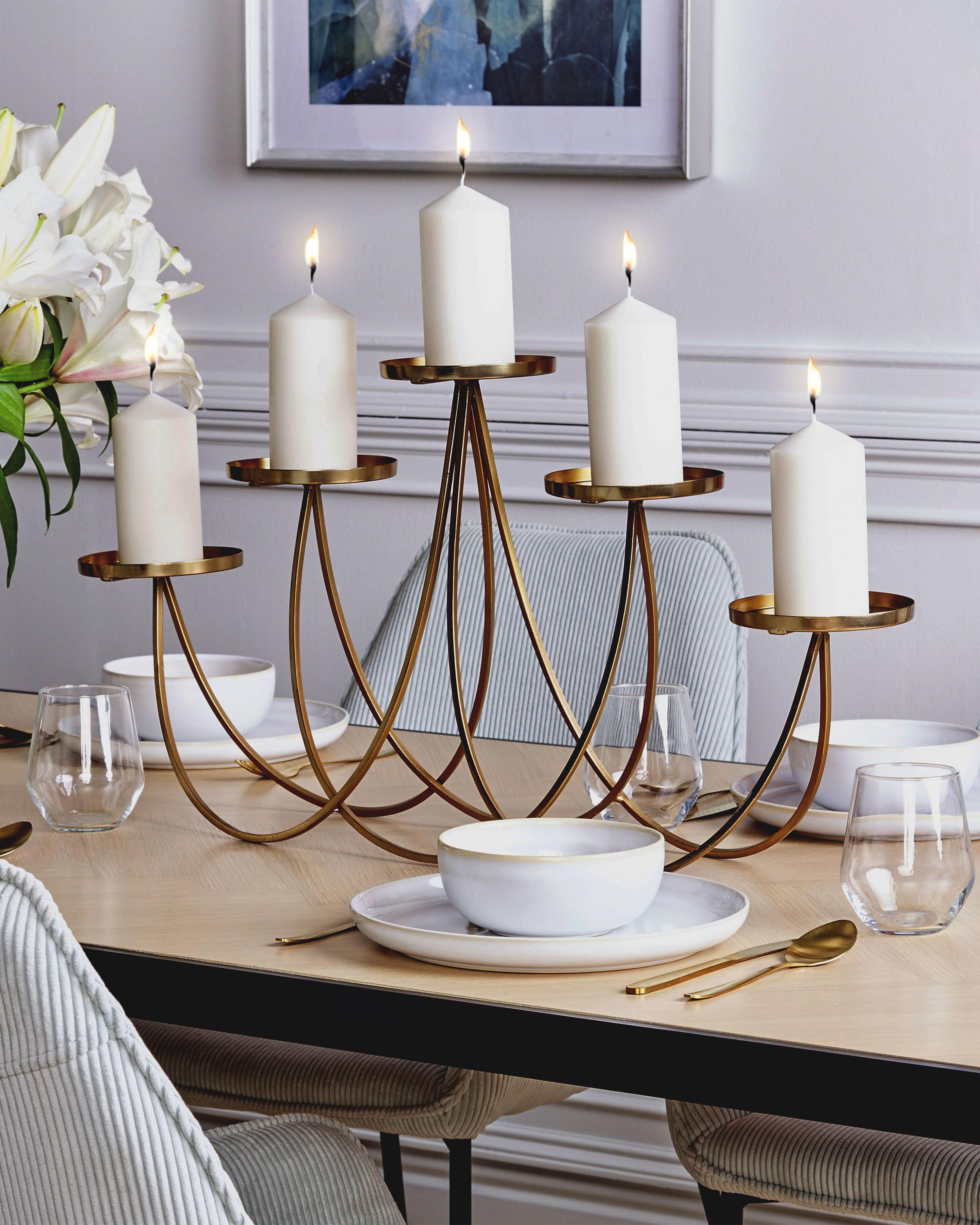 Candle Holder BUARAN Metal 38 cm Gold