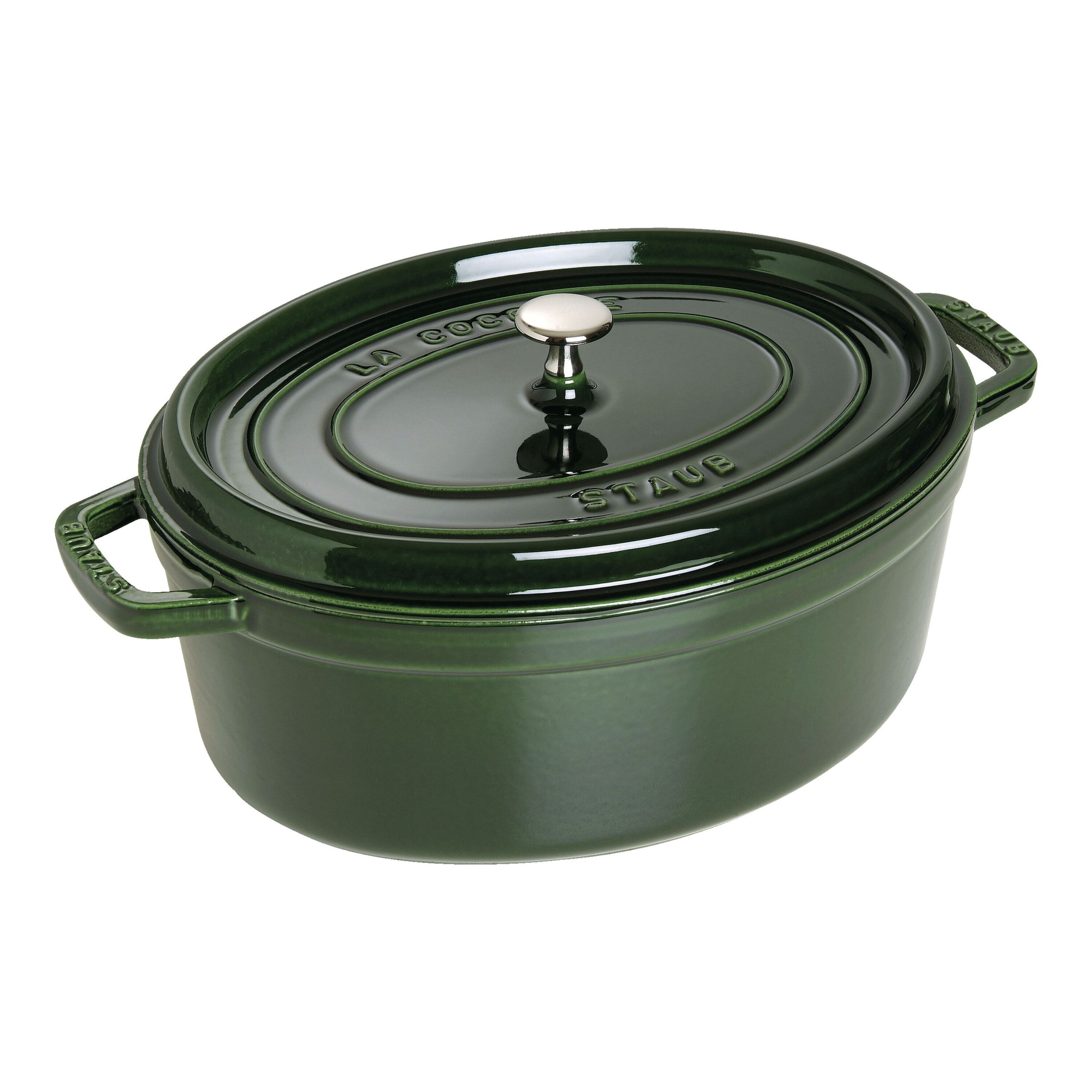 33 cm oval Cast iron Cocotte basil-green