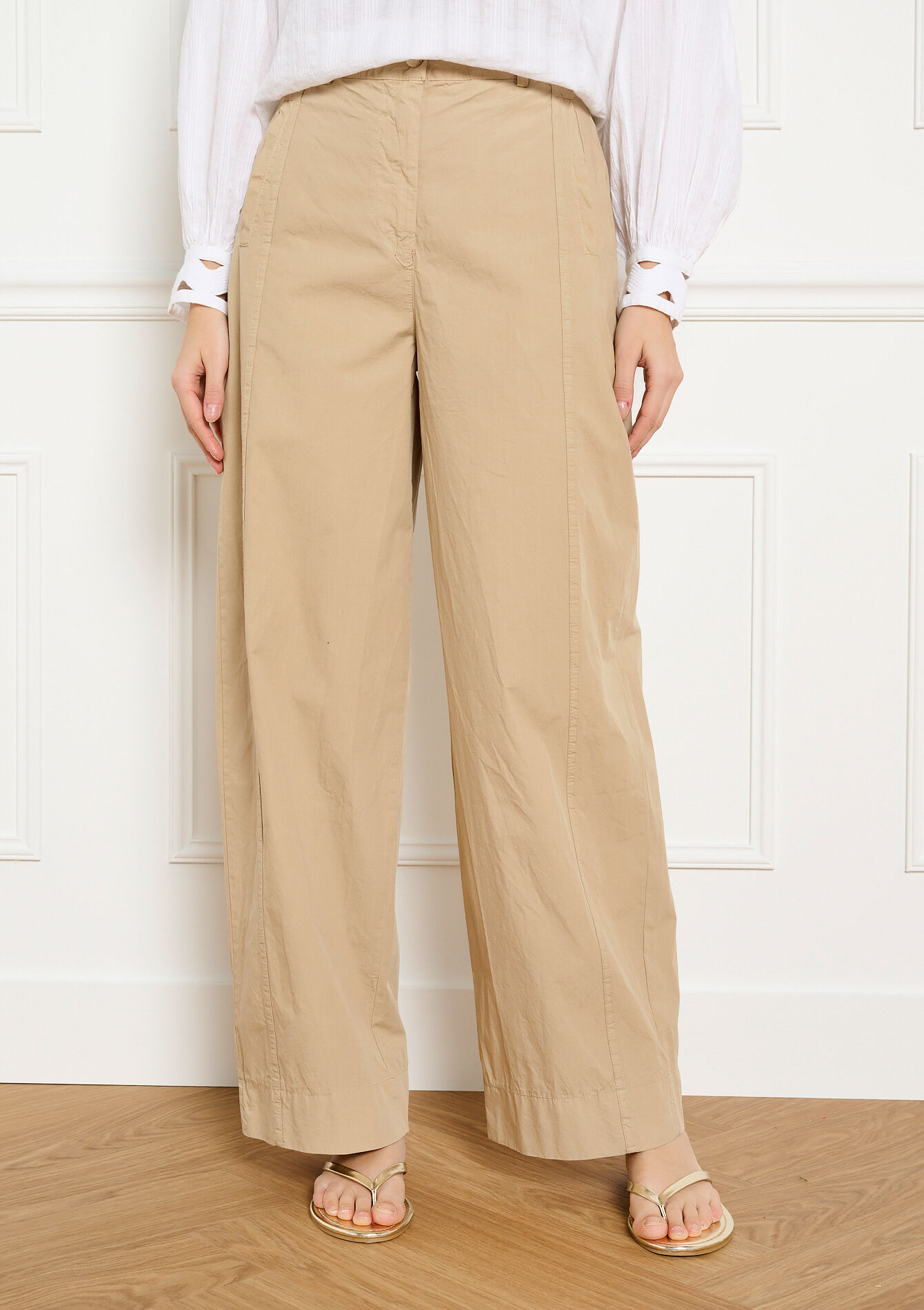 Poplin barrel broek