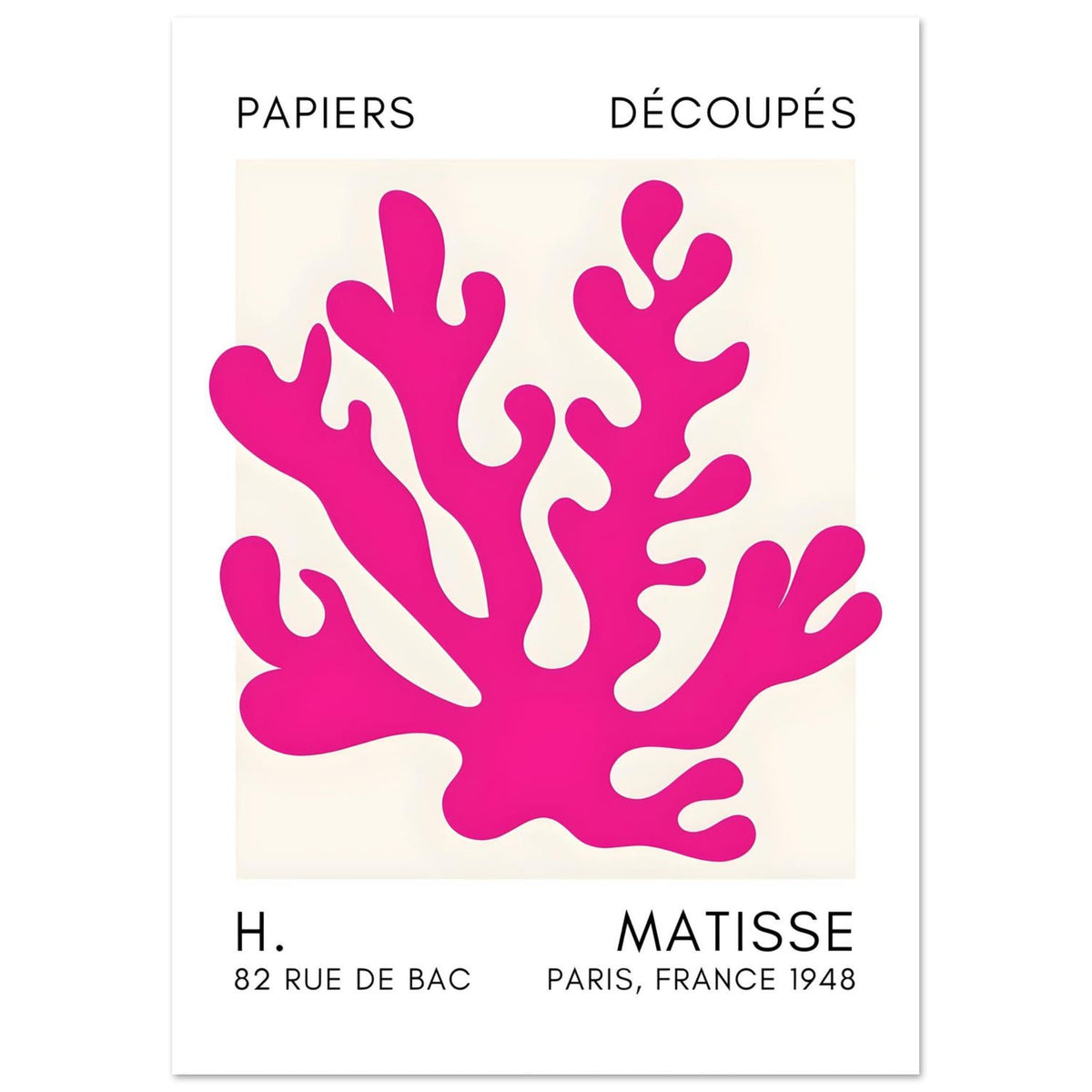 Artfulprints Poster Matisse – Saltflower shapes pink  - A4 21x29.7 cm - Roze
