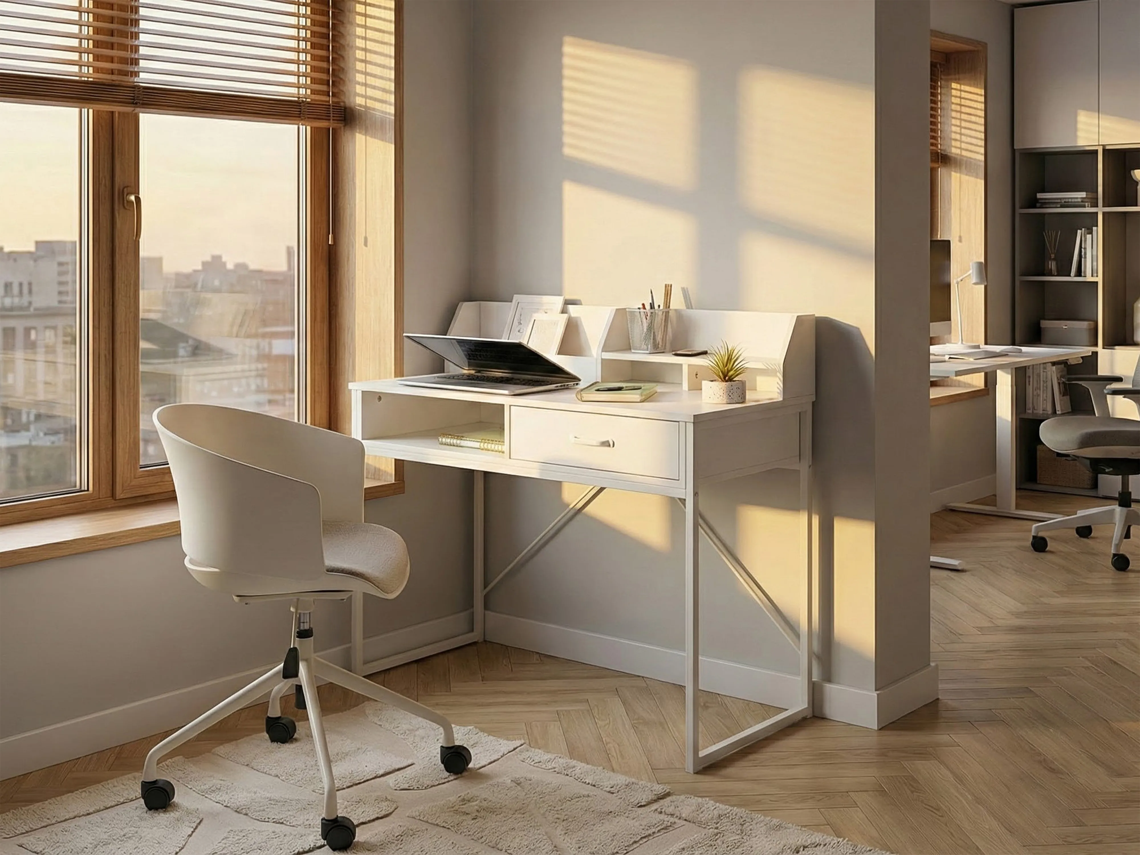 Home Office Desk ZYRA White 110 cm 50 cm