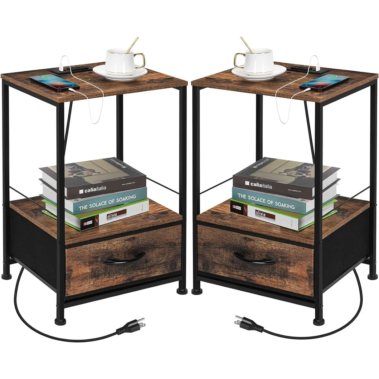 End Table with USB Ports and Outlets