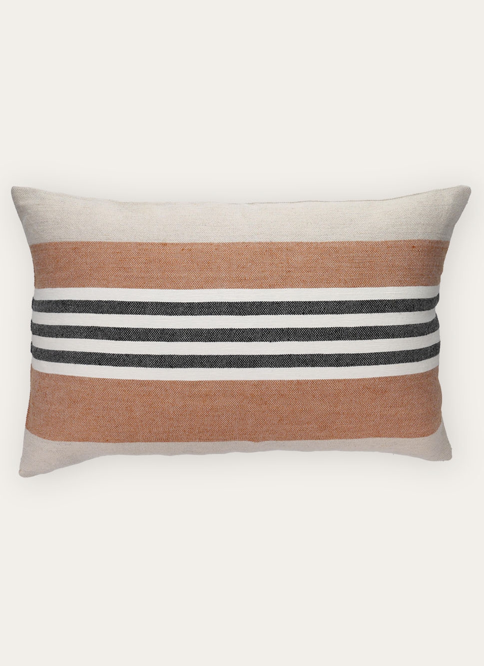 HOUSSE DE COUSSIN EN COTON ET LIN à RAYURES MULTICOLORE