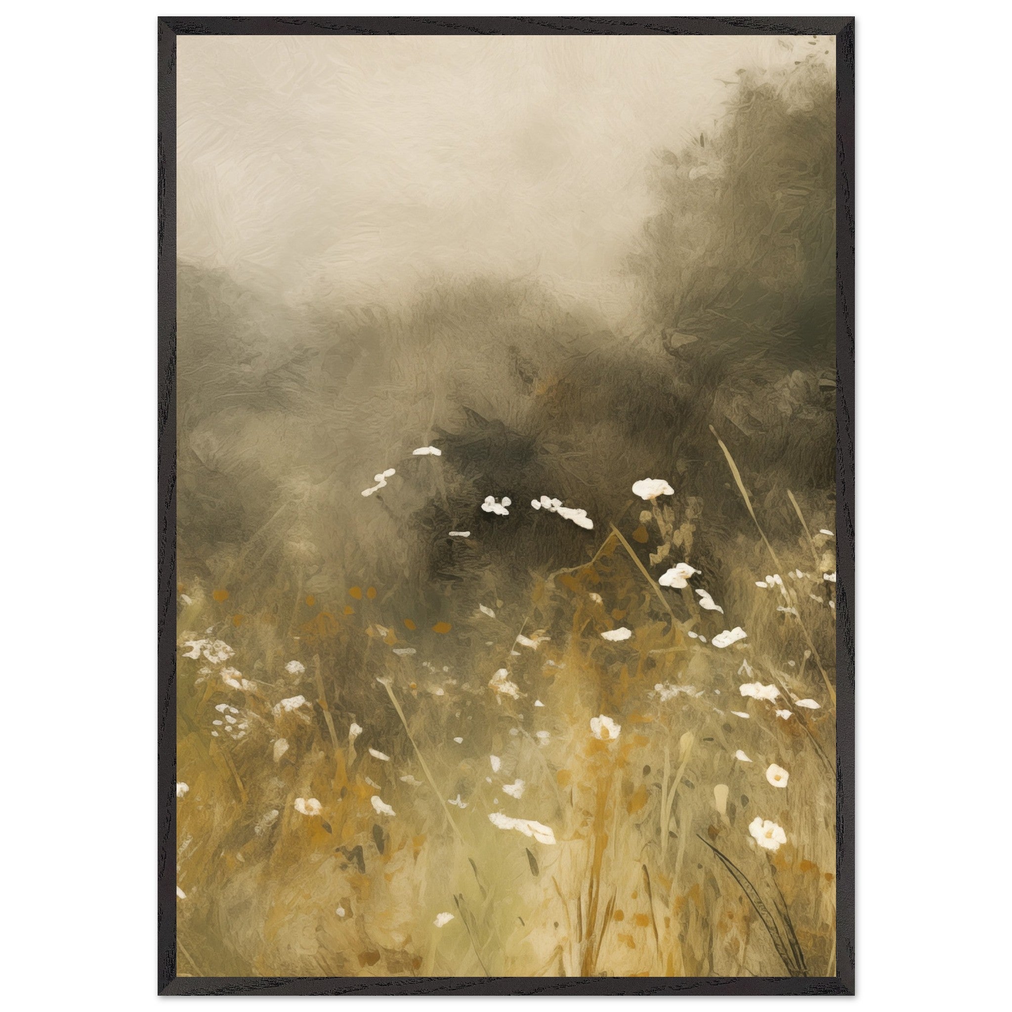 Artfulprints Poster met Lijst Abstract - Floral essence  - 70x100 cm - Groen