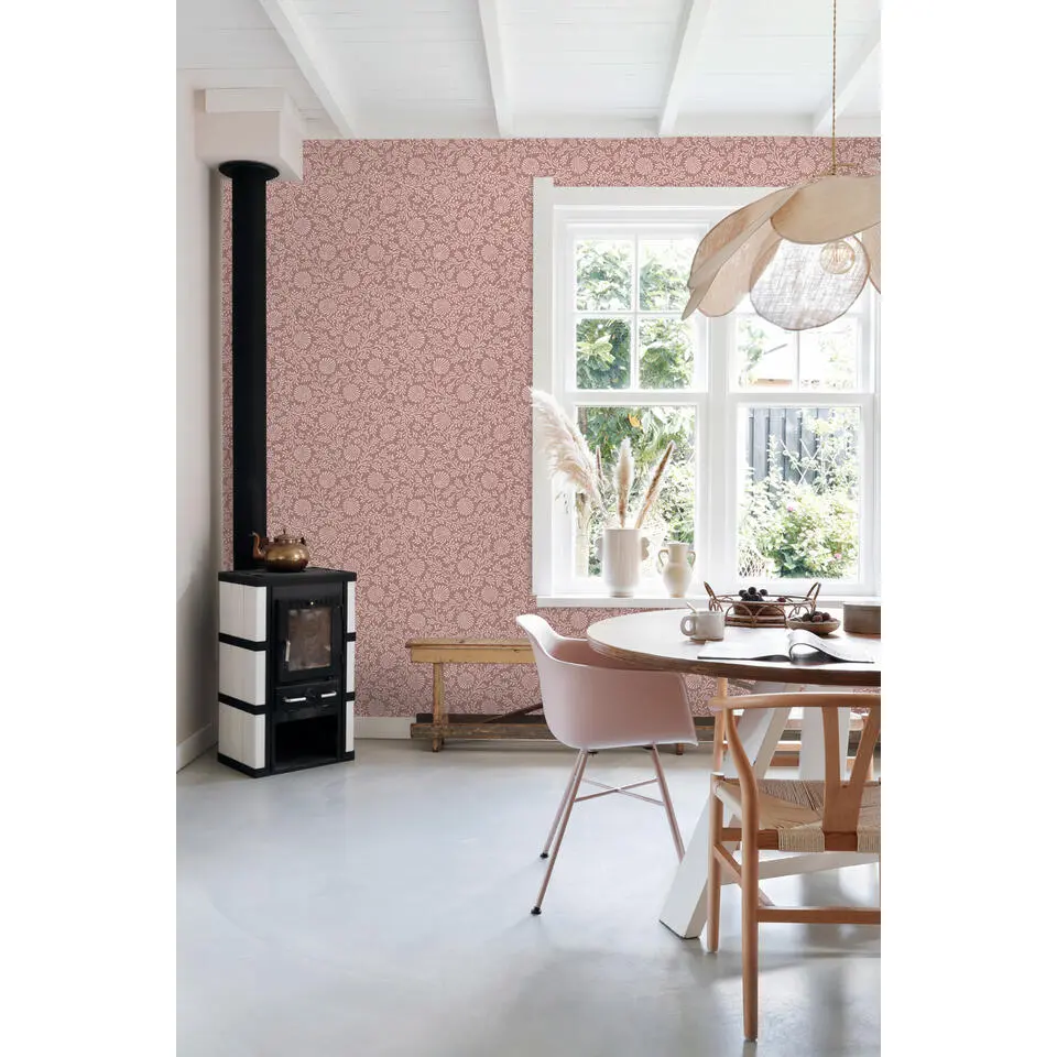 ESTAhome behang vintage bloemen mauve paars - 50 x 900 cm