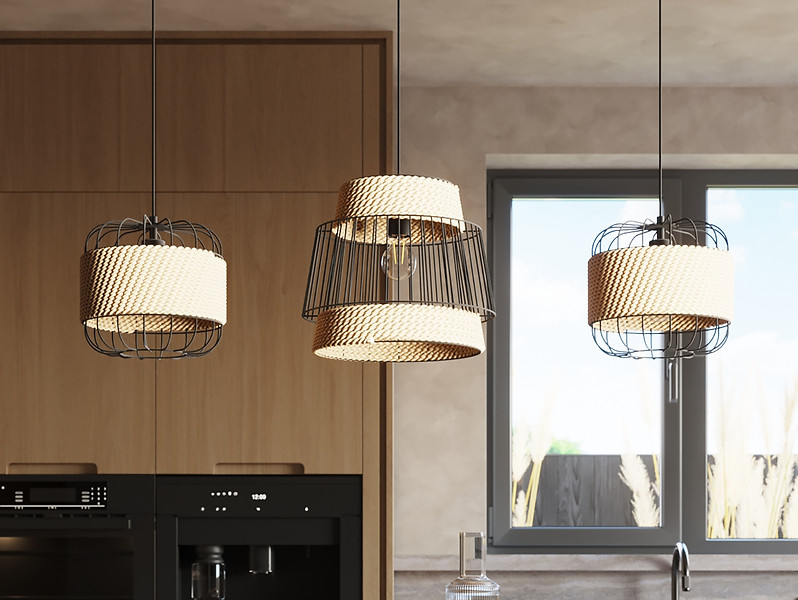 Lampa wisząca Brilo stalowa czarna
