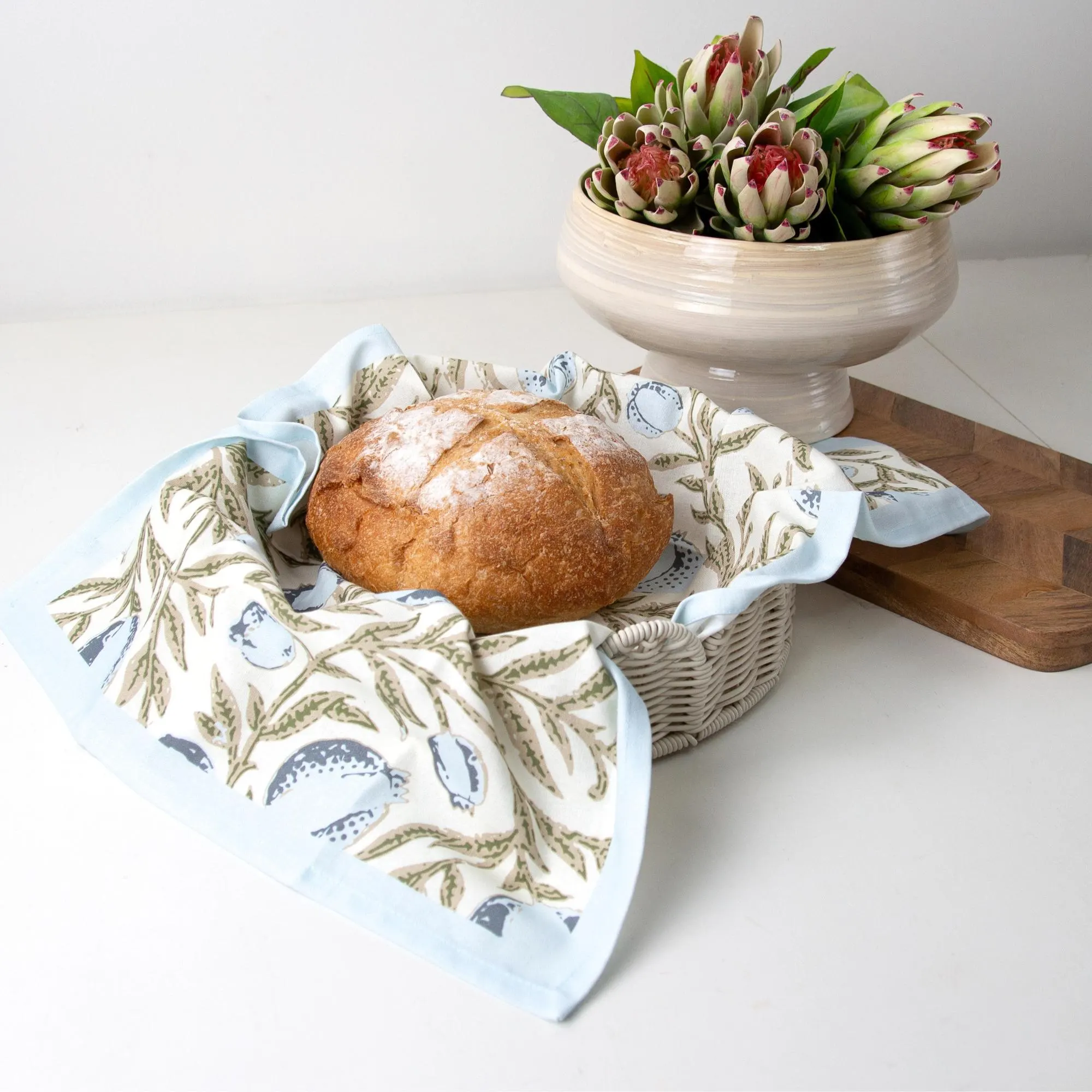 Block Print Tea Towels | Coastal Grandma Kitchen Tea Towels | Cotton Tea Towels | Grandmillenial Kitchen Decor |