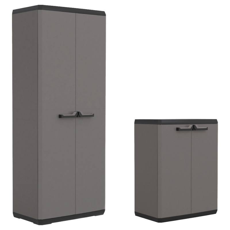 Armoire de rangement Piu gris 2 pièces