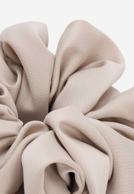 Womens Cream Extra Large Satin Scrunchie