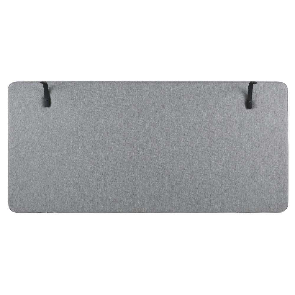 Kielce Business - Tête de lit professionnelle connectée gris chiné 140 avec liseuse intégrée