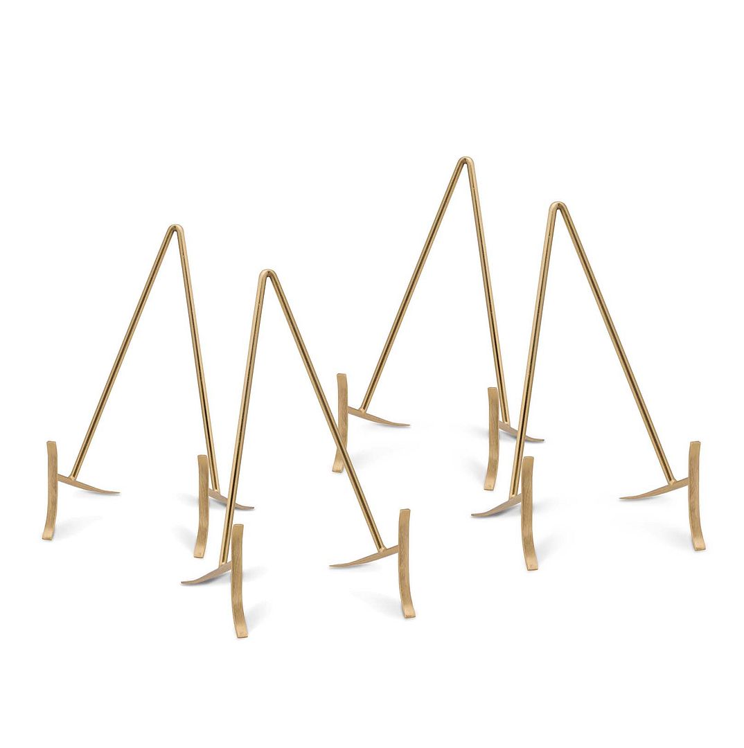 vtwonen - Bordenstandaard voor sierborden - Bordenhouder - Goud - 11x20cm - Set van 4