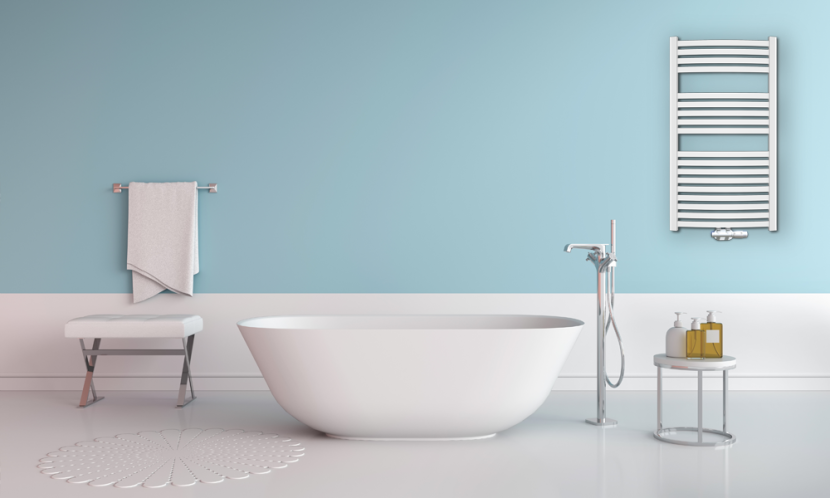 Grzejnik łazienkowy wodny Invena 446 W 540 x 1000 mm biały
