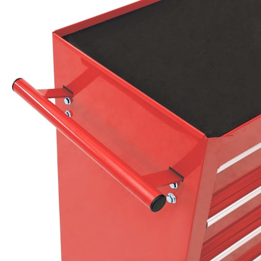 NNEVL Tool Trolley with 15 Drawers Steel Red