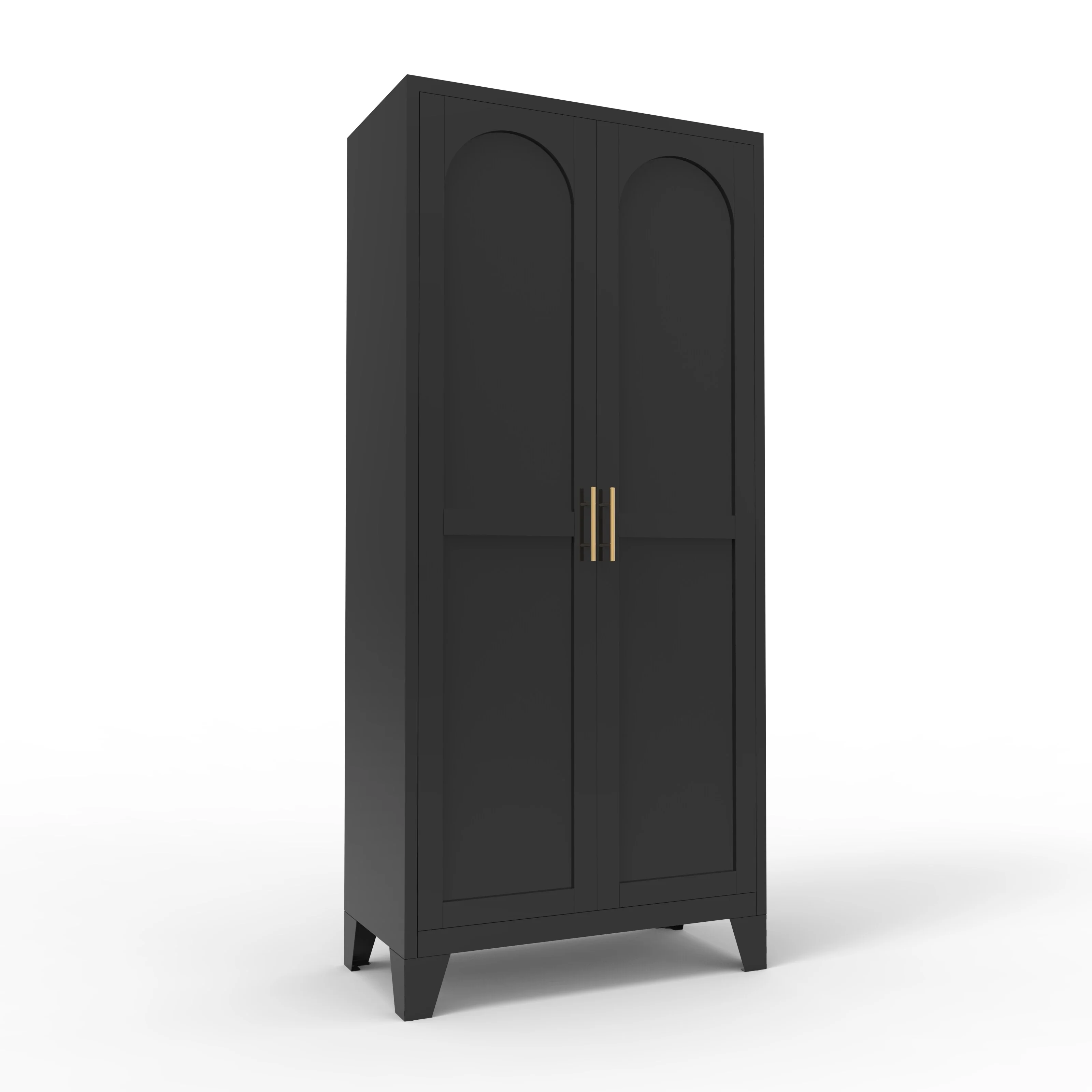 71 2 Shapely Doors Cabinet, Metal Storage Cabinet with Doors and Adjustable Shelves