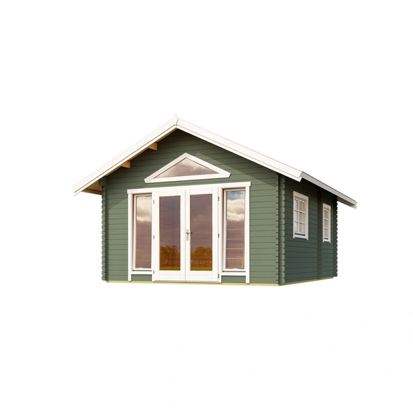 Gartenhaus »Caroline«, BxHxT: 489,9 x 330,6 x 675 cm, (Außenmaß inkl. Dachüberstand), grüngrau