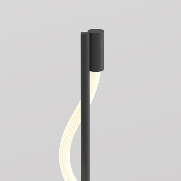 Lampa podłogowa TAU czarno-biała LED 1x15W Ciepła biel 450lm Maytoni