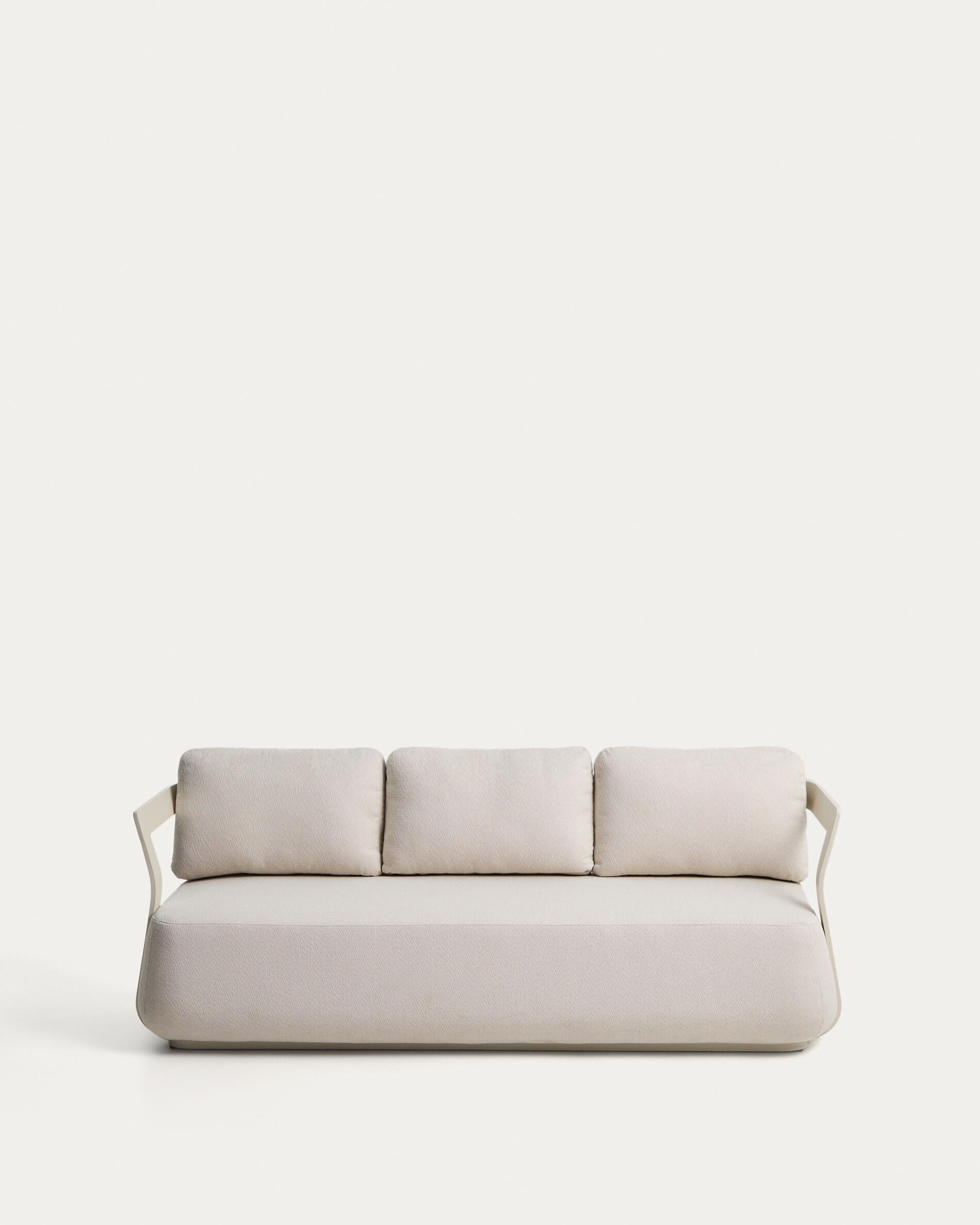 Tamaris ecru aluminium 3-seater sofa 217 cm