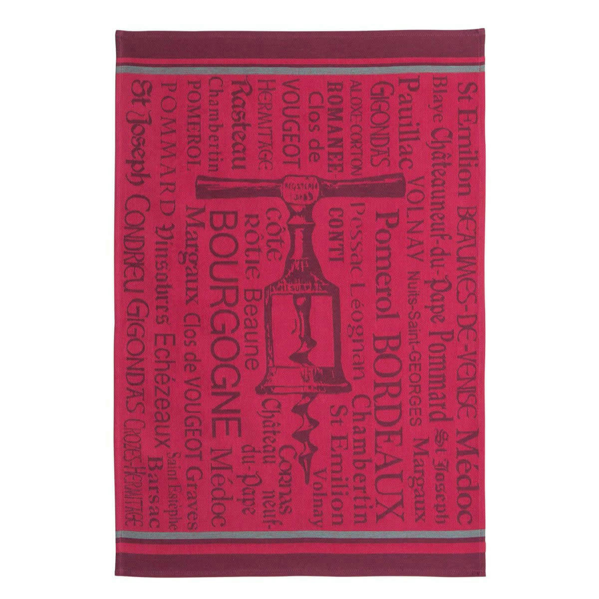 TIRE BOUCHONS - Torchon en coton rouge 50x75