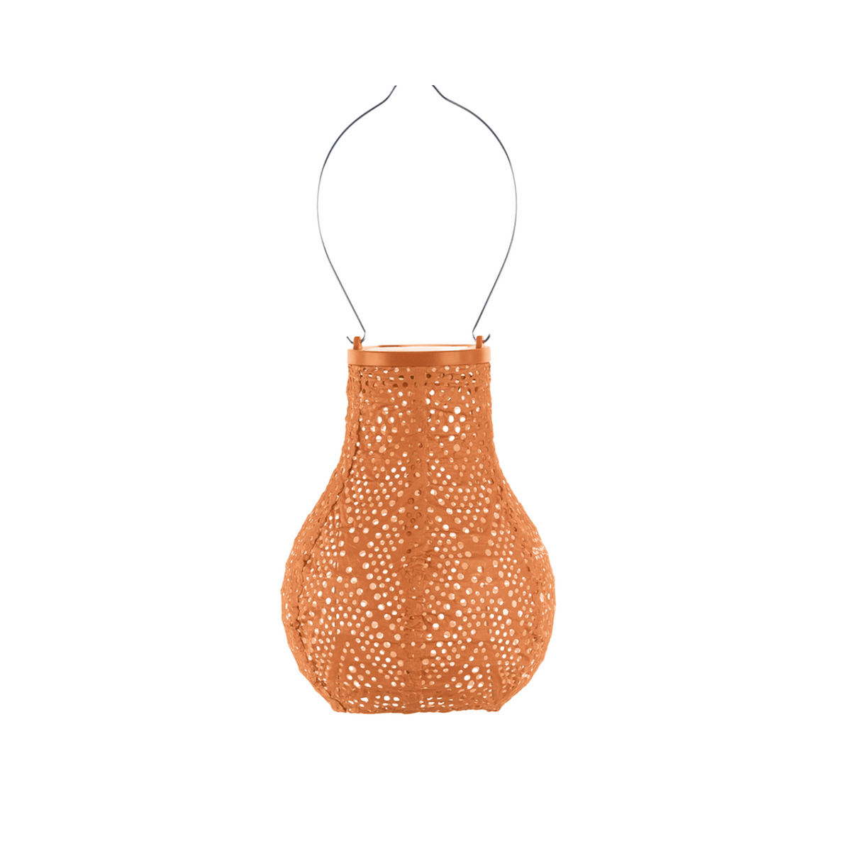 Lumiz solar lampion - ikat bulb - 16 cm - oranje