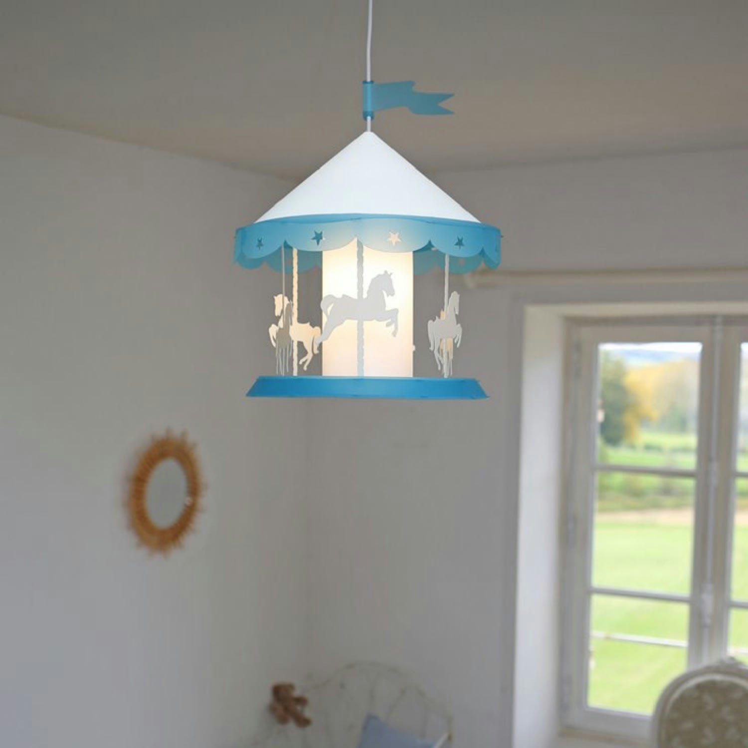 - Suspension enfants Manège Bleu 36cm