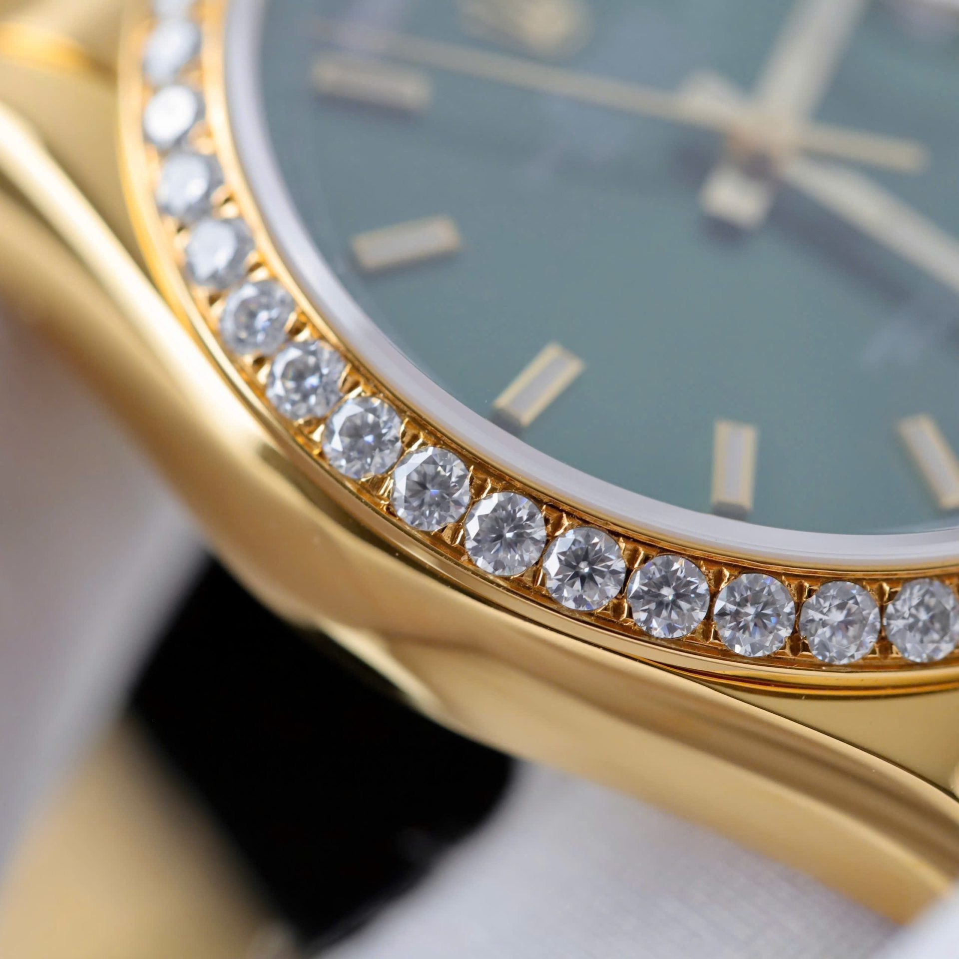 Rolex Day-Date YG Plated Green Dial With Diamonds 36mm Super Clone