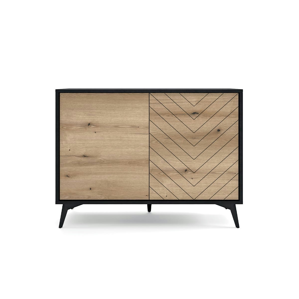 - Buffet 2 portes naturel et noir