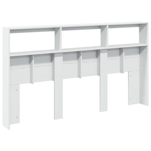 NNEVL Headboard Cabinet with LED White 180x17x102 cm