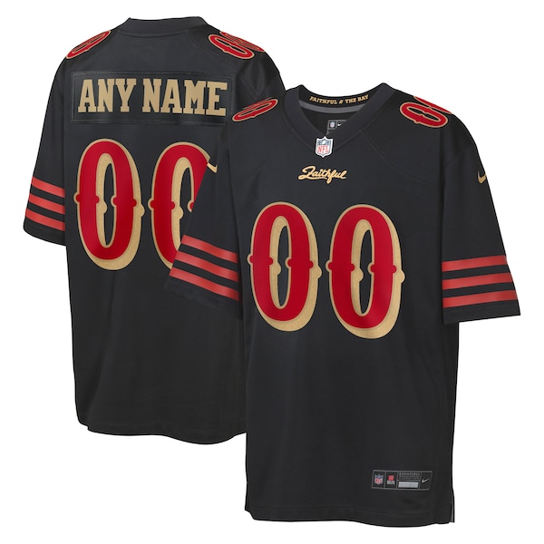 San Francisco 49ers Nike Youth 2025 Rivalries Collection Custom Game Jersey - Black/Red