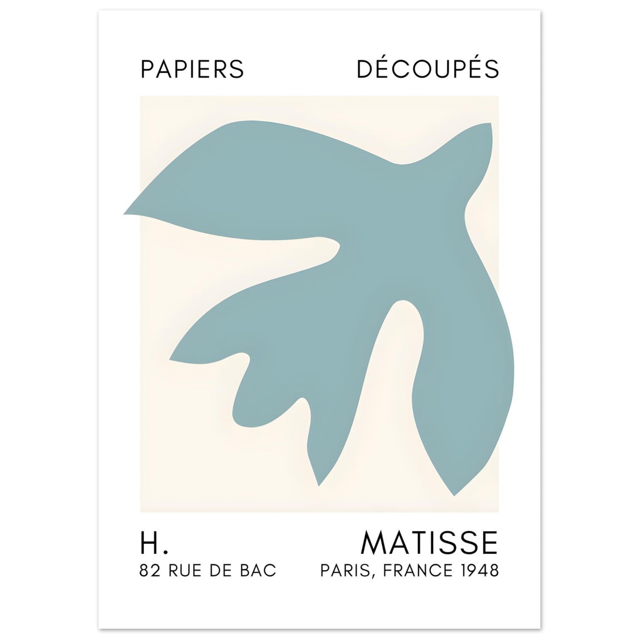 Artfulprints Poster Matisse – Floating forms turquoise  - 50x70 cm - Turquoise