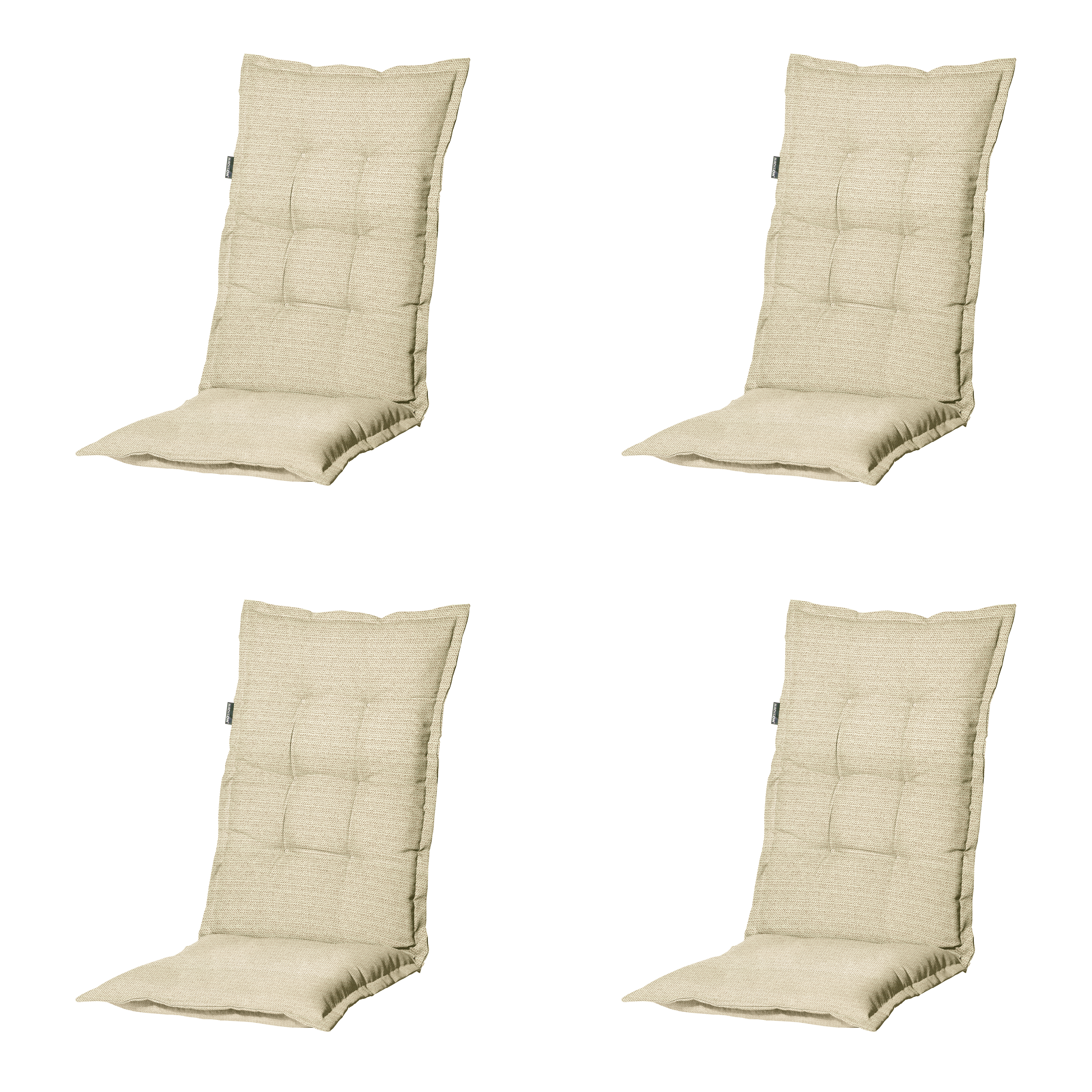 Madison tuinstoelkussen hoge rug Richmond - beige - 123x50x6cm - set van 4