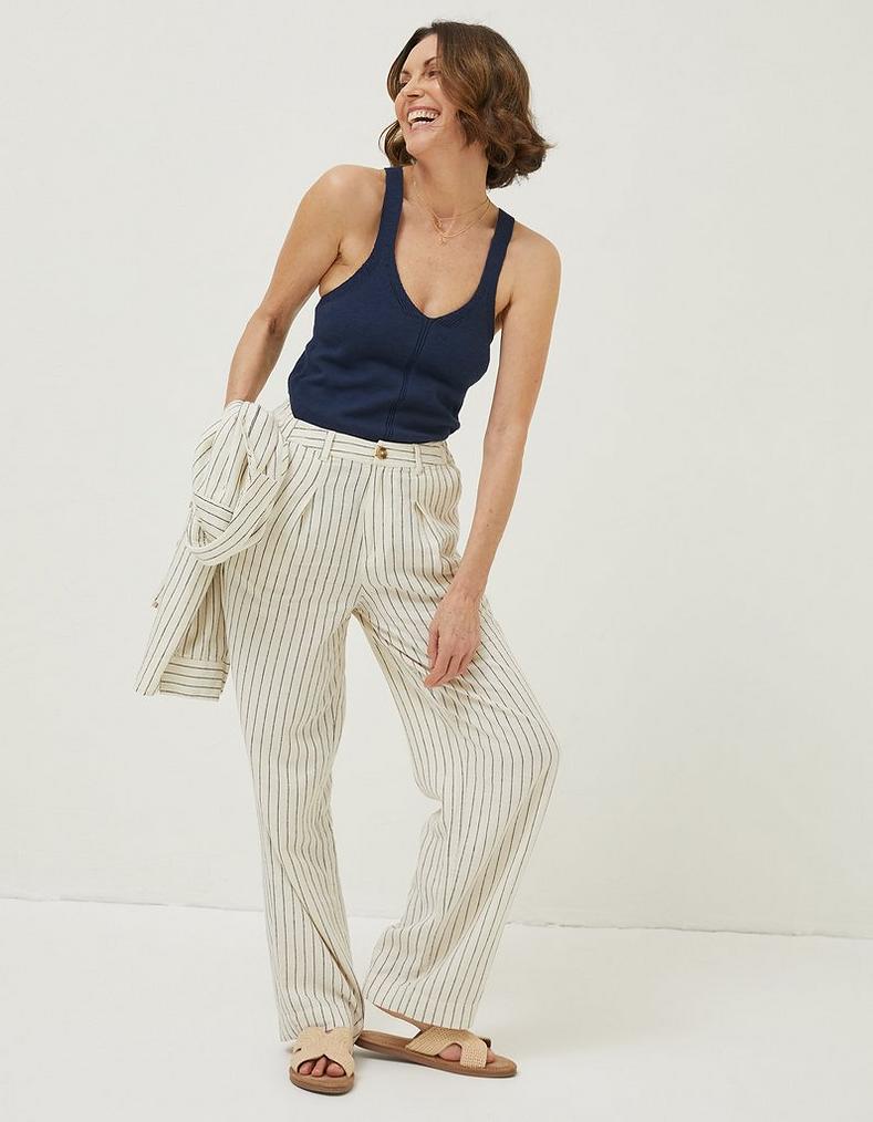 Pendeen Linen Blend Wide Leg Trousers