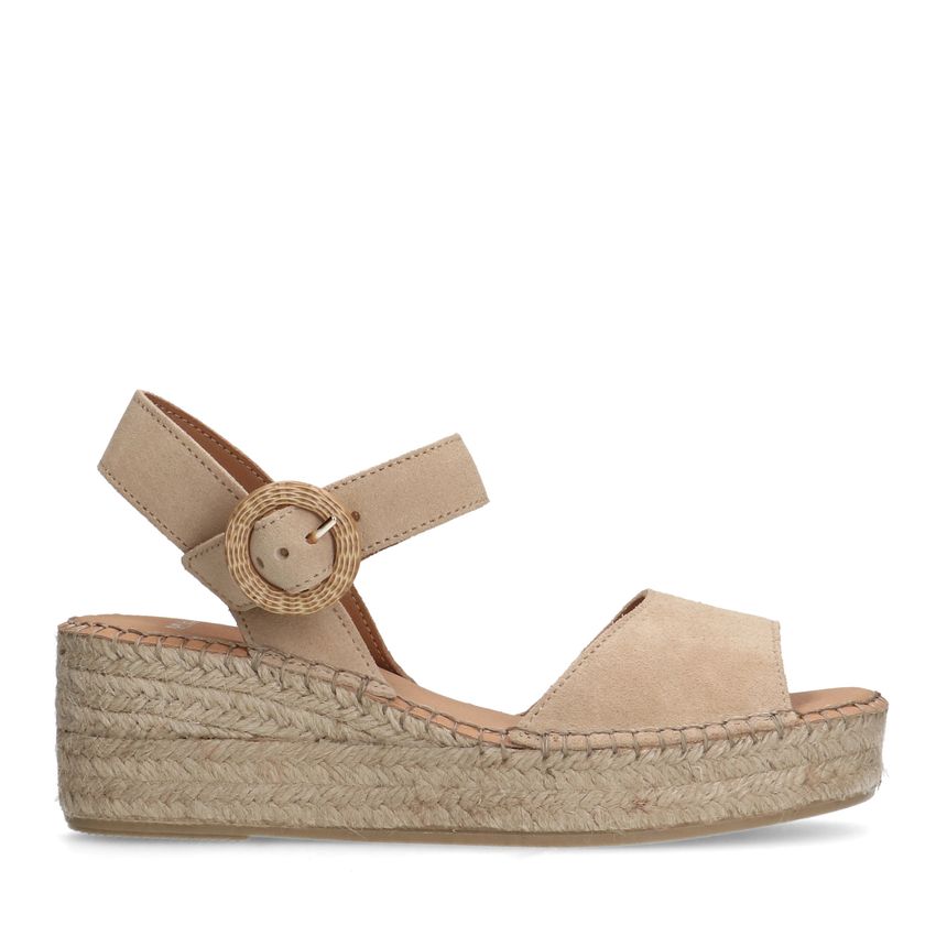 Manfield Beige suède sleehakken
