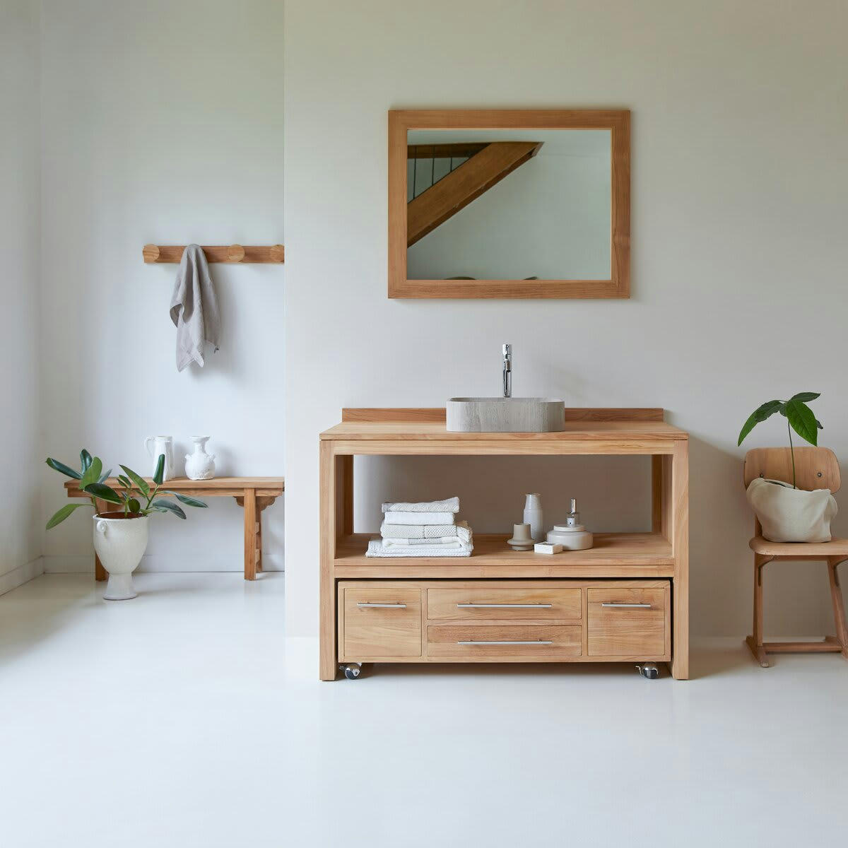 LAYANG - Meuble sous vasque en teck massif 120 cm