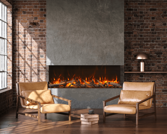 Amantii Smart 72" unit - 14 1/4" in depth 3 sided glass fireplace