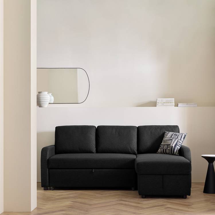 Habitat Carter Fabric Right Hand Corner Sofa Bed - Charcoal