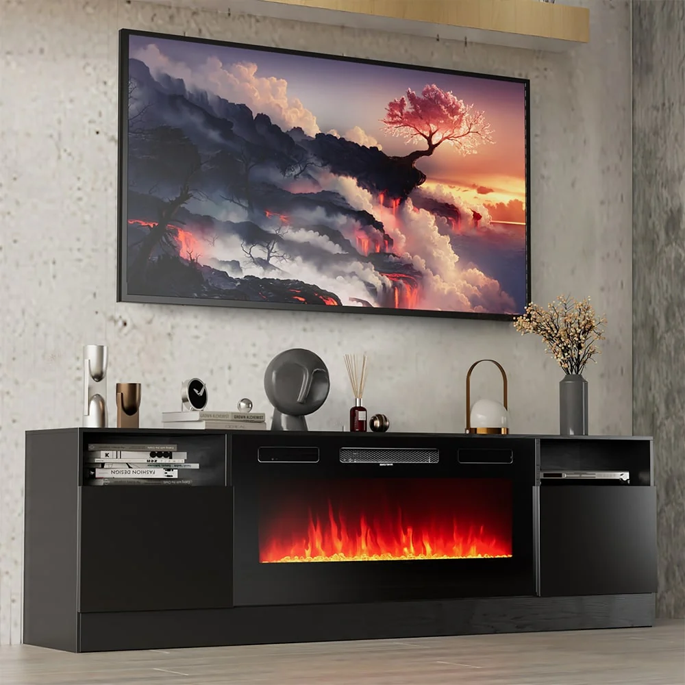 70'' Fireplace TV Stand with 36 Electric Fireplace