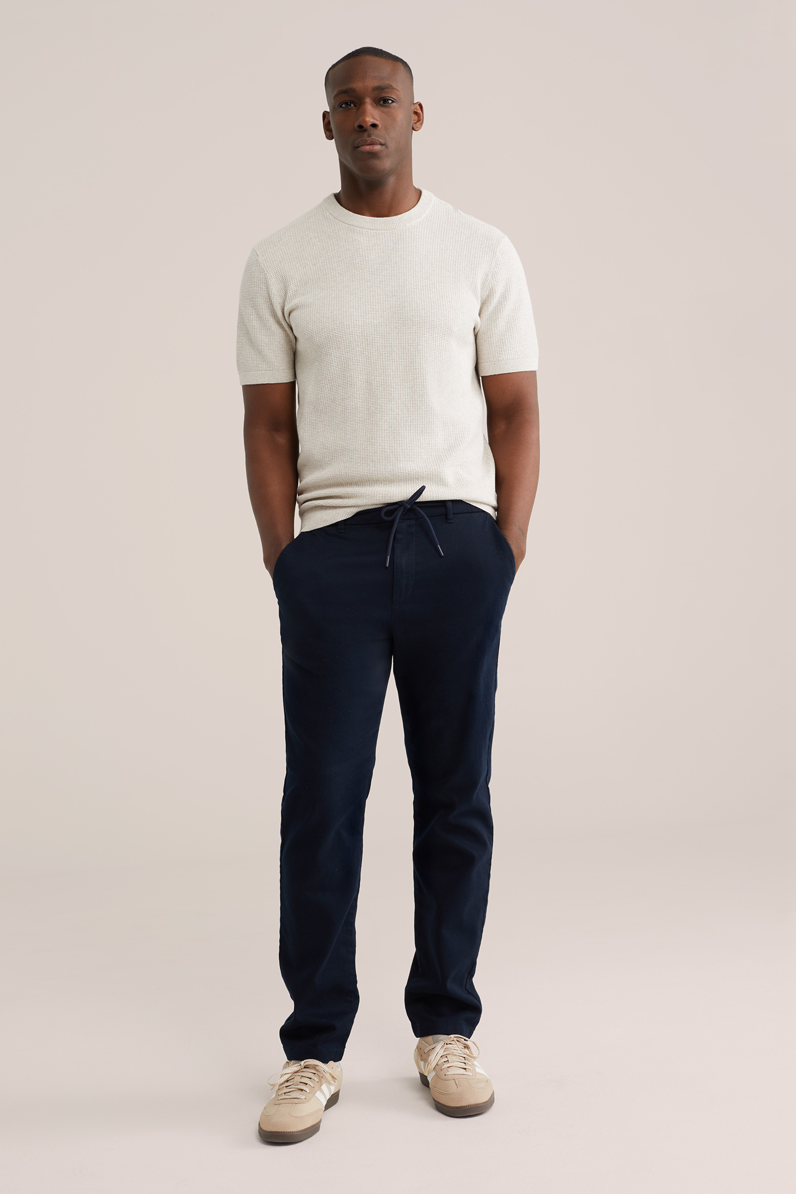 Heren regular fit T-shirt met structuur