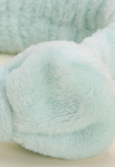 Womens Mint Soft Fluffy Bow Headband