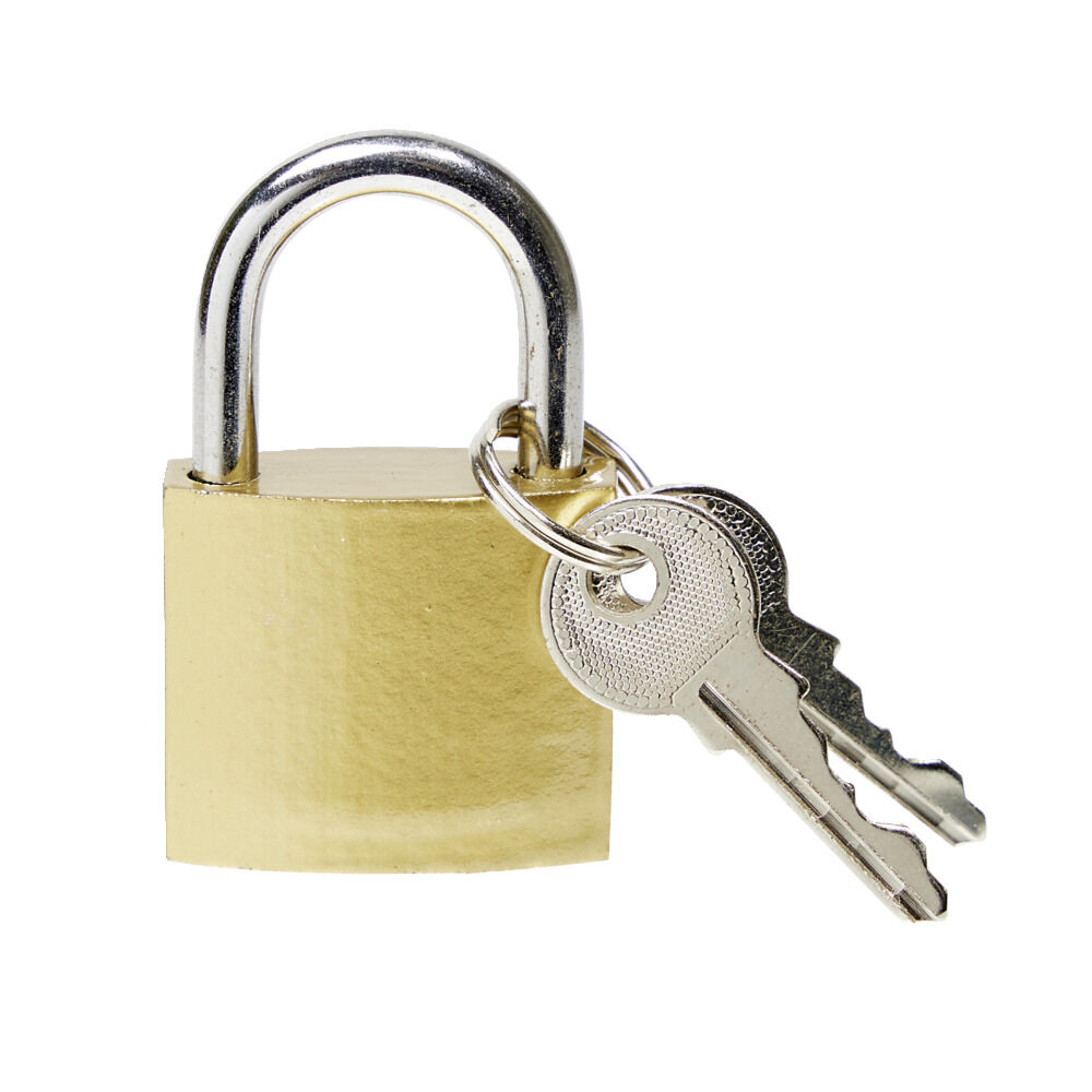 Cadenas x2 en fer doré 30mm avec 2 clés