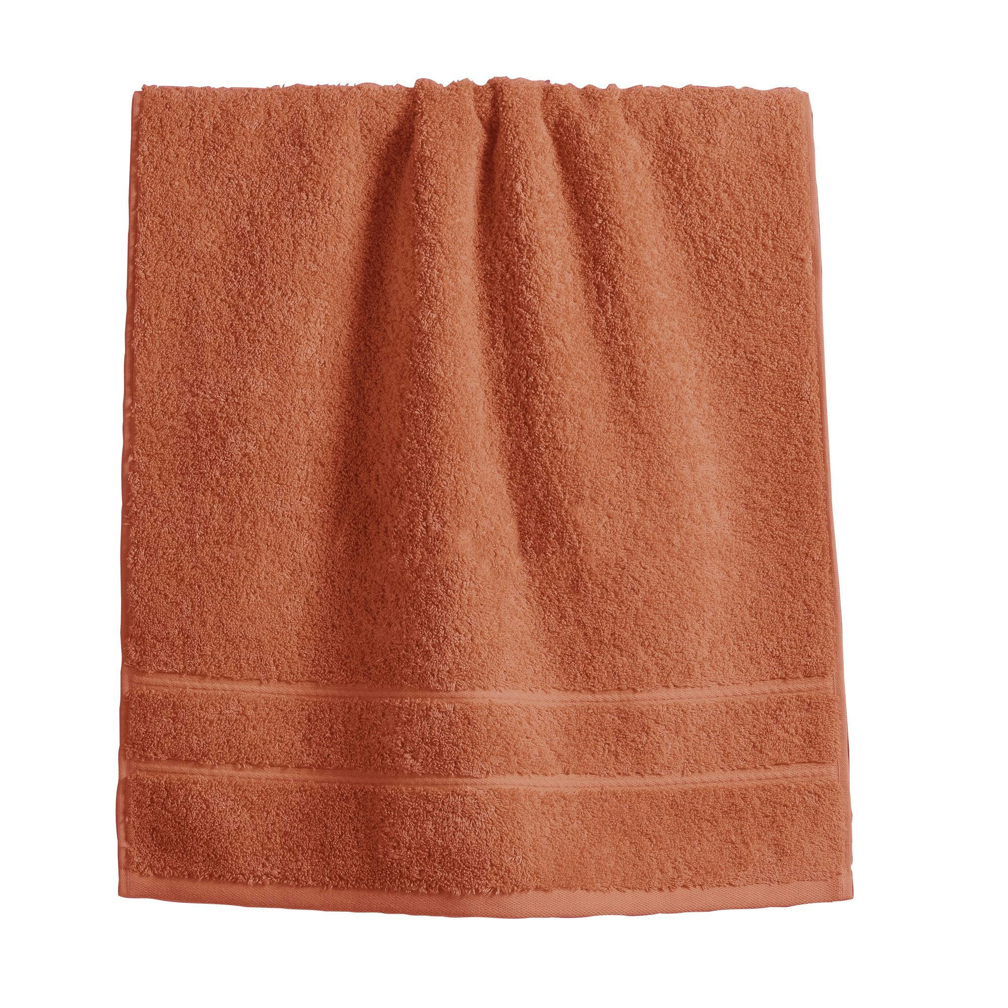 COTON PEIGNE D'EGYPTE EPONGES - Drap de bain 70x140 orange terracotta en coton