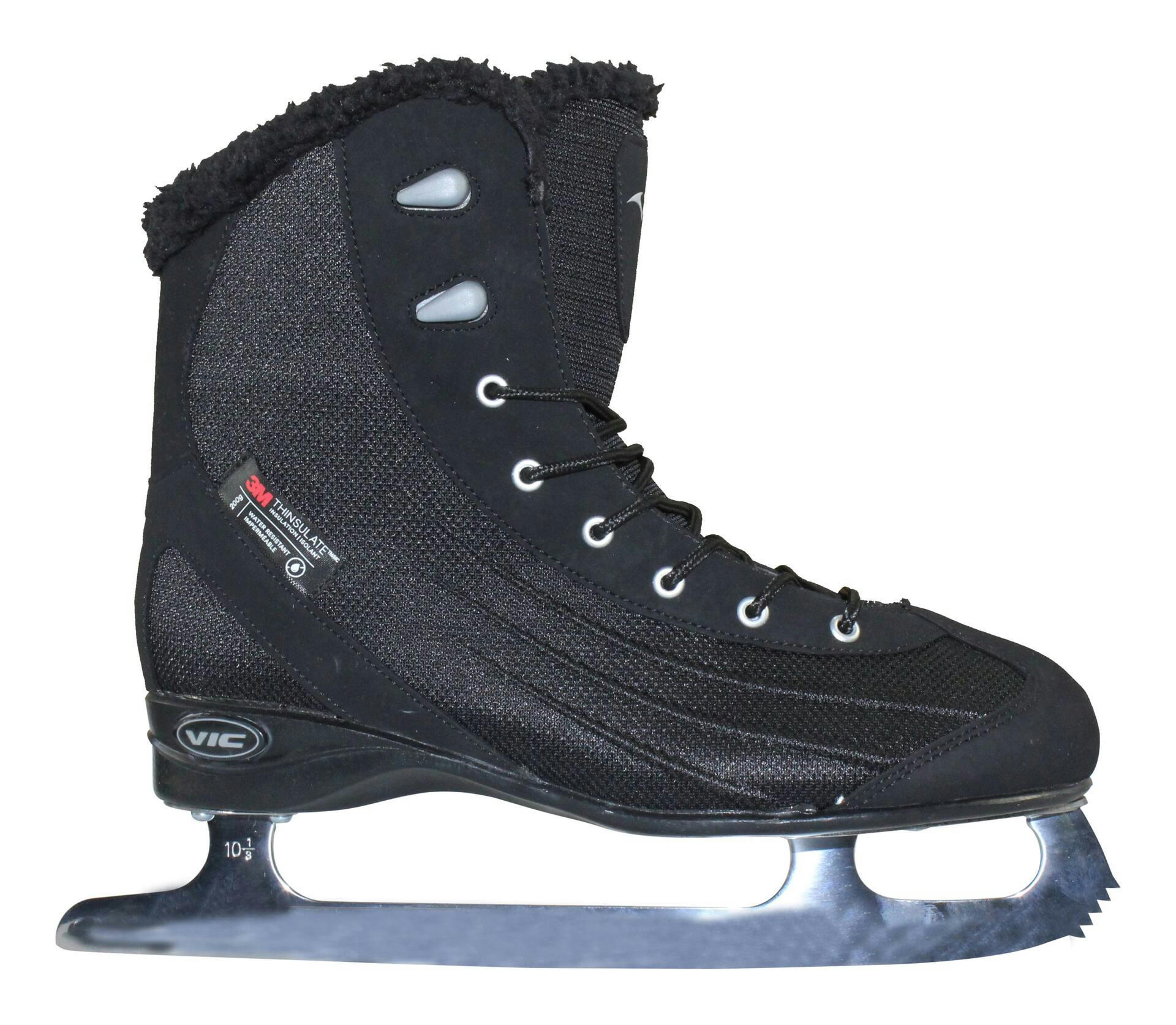 VIC Sno Leopard Recreational Ice Skates, Women, Black, Assorted Sizes
