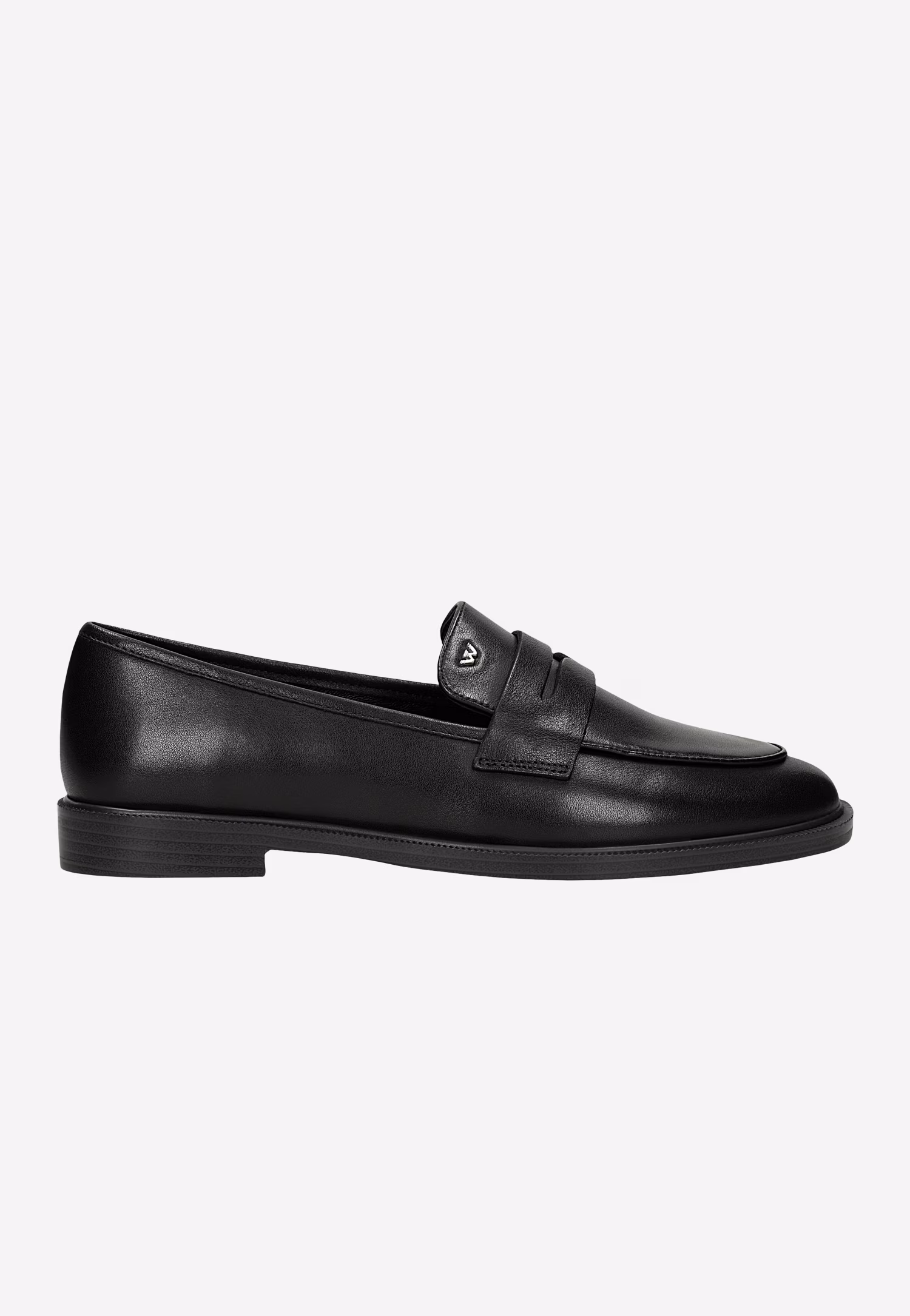 Czarne skórzane mokasyny damskie penny loafers