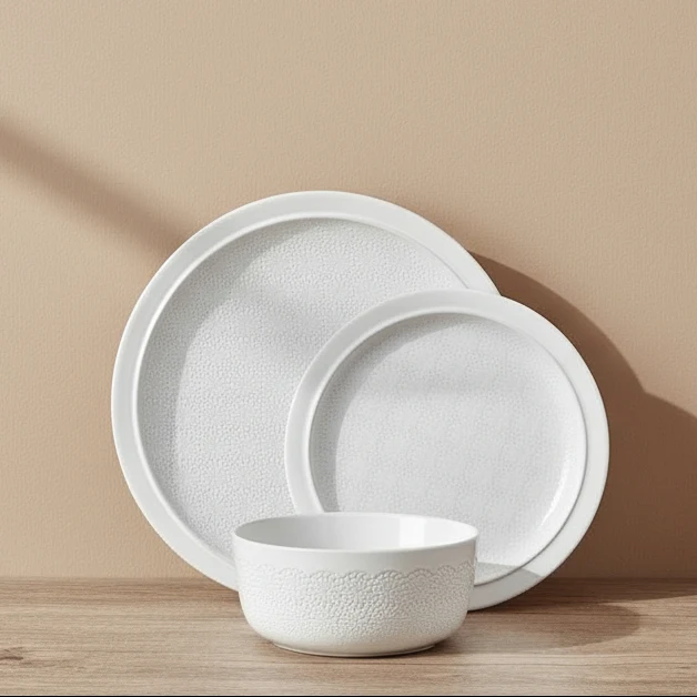 Blooming Meadow Cream 12 Piece Dinnerware Set, Service for 4