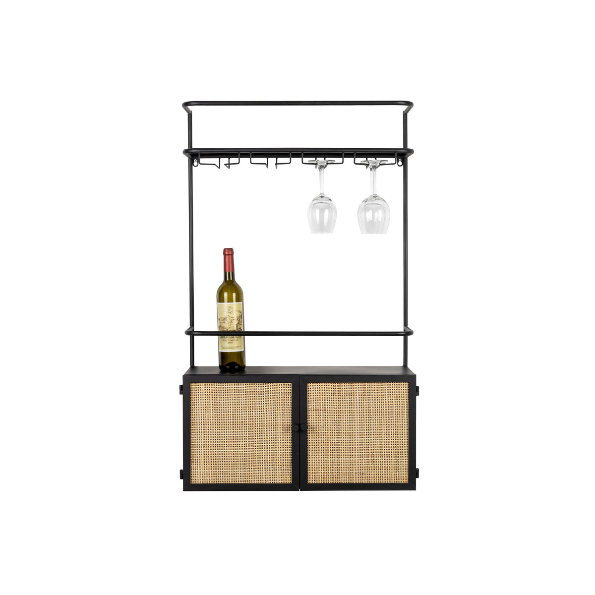 Housecraft Living Guuji Wijnkast/Wandplank - Zwart