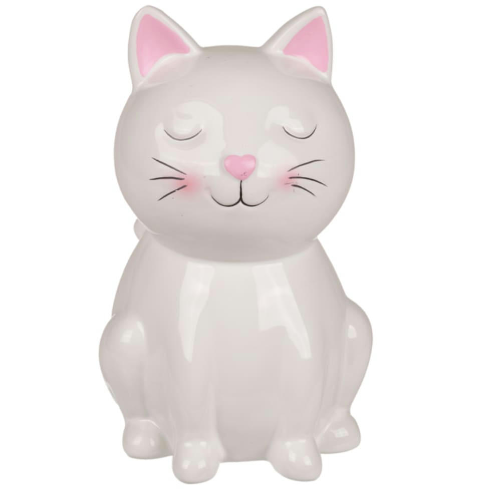 - Tirelire chat blanc 15cm