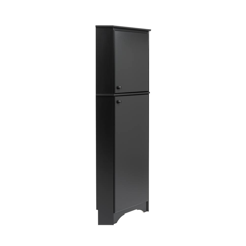 Prepac Elite 2-Door Corner Storage Cabinet With Adjustable Shelves, White