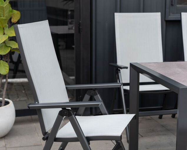 Frankie-Eden 9 Piece Dining Setting (Gunmetal Grey)