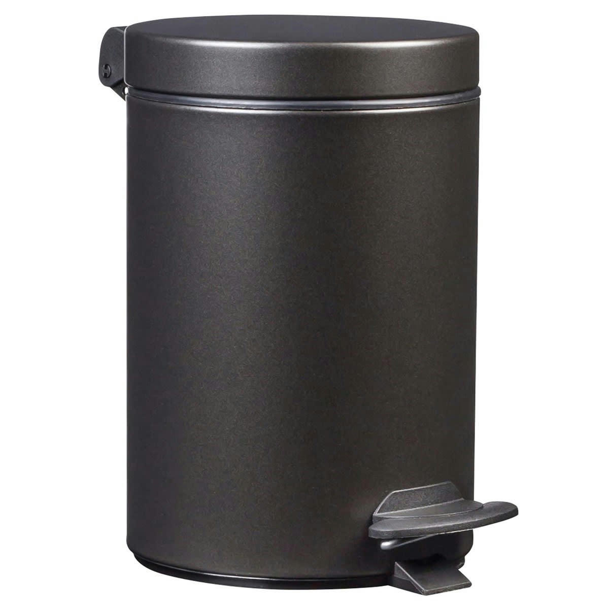 CYJEU - Poubelle à pédale 3L en Métal Gris foncé